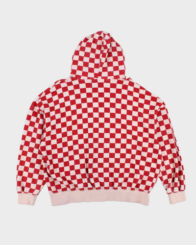 Vintage Y2K Checked Oversized Hoodie - XL