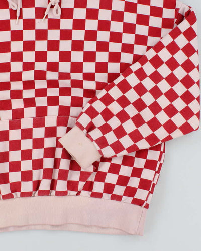 Vintage Y2K Checked Oversized Hoodie - XL