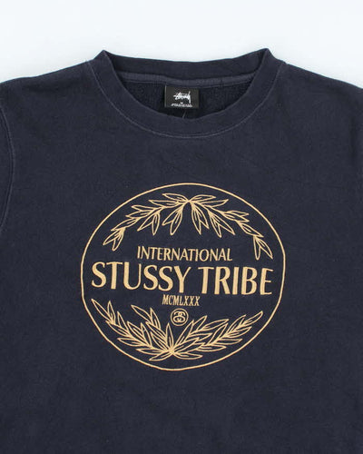 Vintage 2000's Stussy Tribe Embroidered Logo Sweatshirt - M