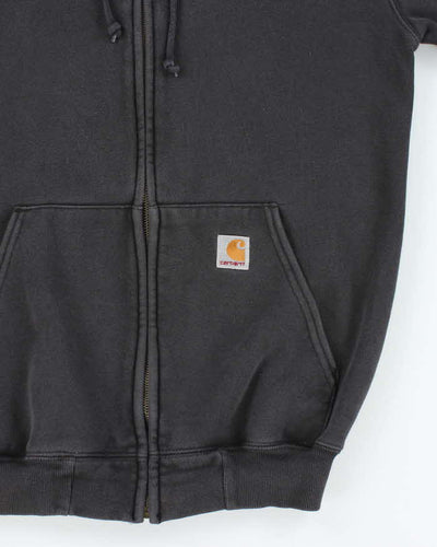 Vintage 2000's Carhartt Embroidered Oversized Zip Up Hoodie - S