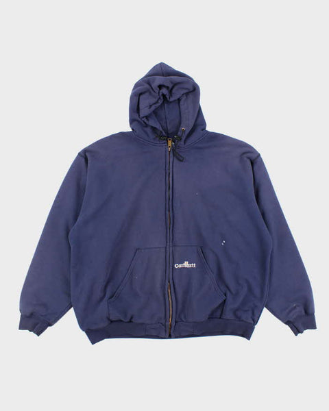 Vintage 90's Carhartt Waffle Heavyweight Zip Up Hoodie - XXL – Rokit