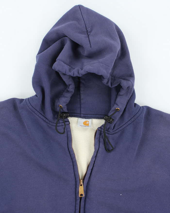 Vintage 90's Carhartt Waffle Heavyweight Zip Up Hoodie - XXL – Rokit