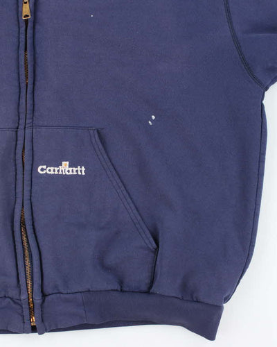 Vintage 90's Carhartt Waffle Heavyweight Zip Up Hoodie - XXL