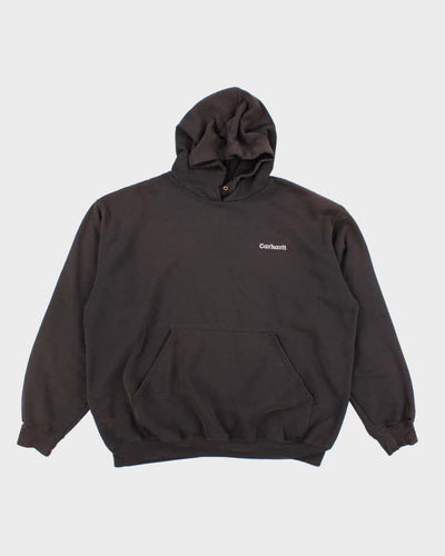 Vintage 90's Carhartt Distressed Embroidered Hoodie - XL