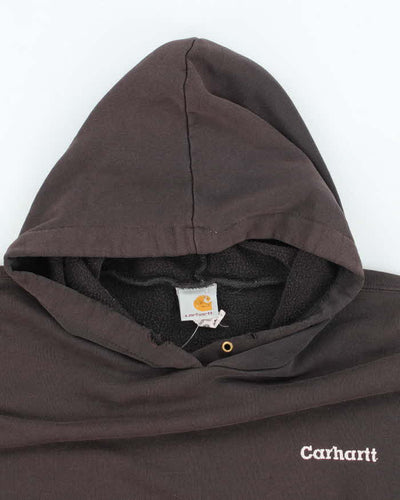 Vintage 90's Carhartt Distressed Embroidered Hoodie - XL