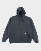 Vintage 2000's Carhartt Heavyweight Navy Zip Up Hoodie - L