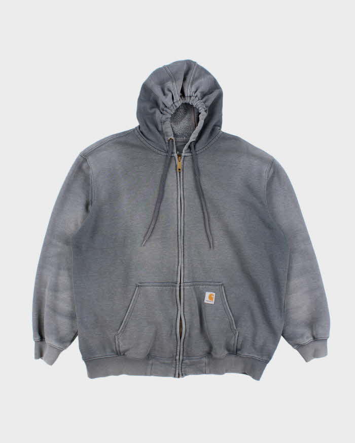 Vintage Carhartt Oversized Faded Zip Up Hoodie - XL