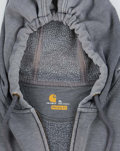 Vintage Carhartt Oversized Faded Zip Up Hoodie - XL