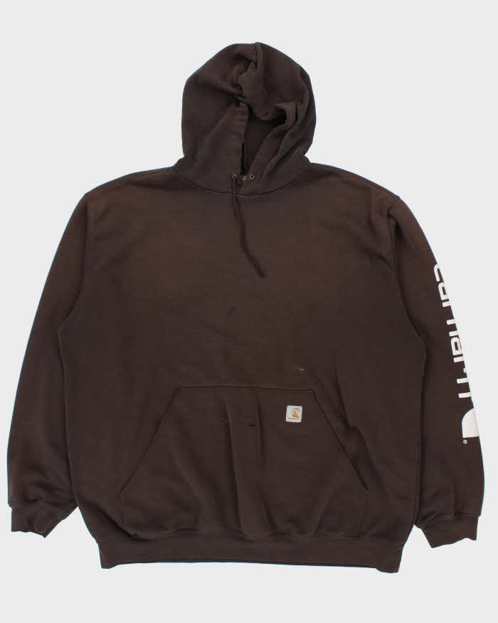 Vintage 2000's Carhartt Sleeve Print Oversized Heavyweight Hoodie - XXXL