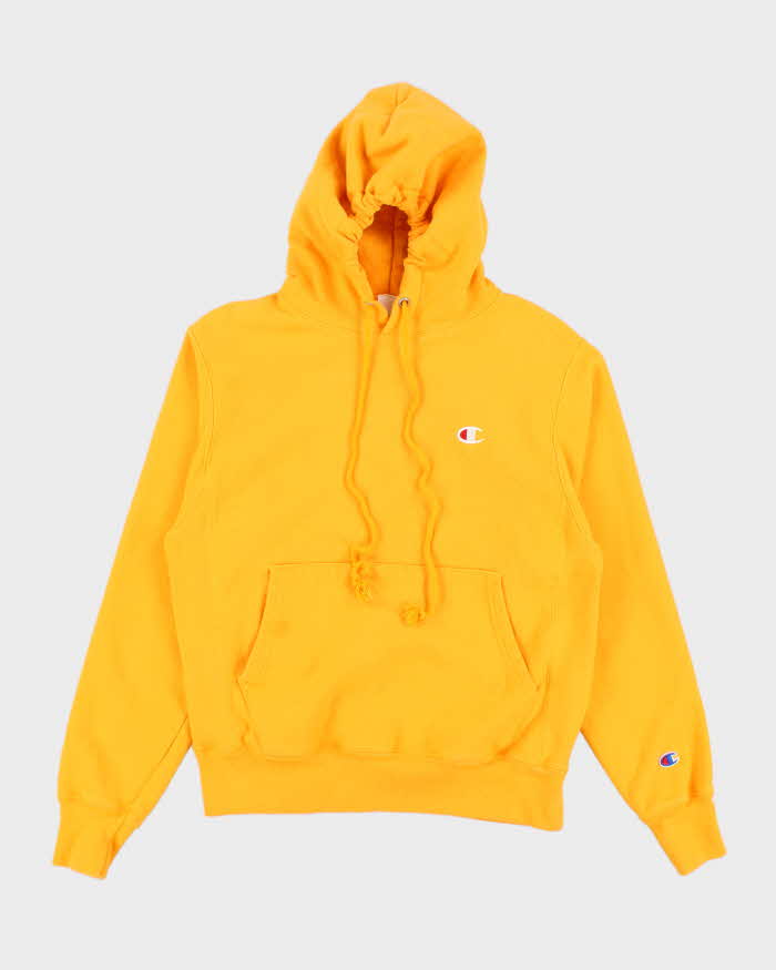 Vintage 2000's Champion Reverse Weave Yellow Hoodie - S
