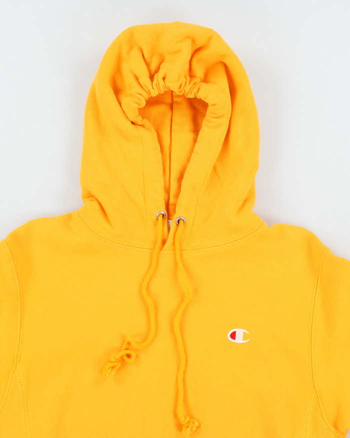Vintage 2000's Champion Reverse Weave Yellow Hoodie - S