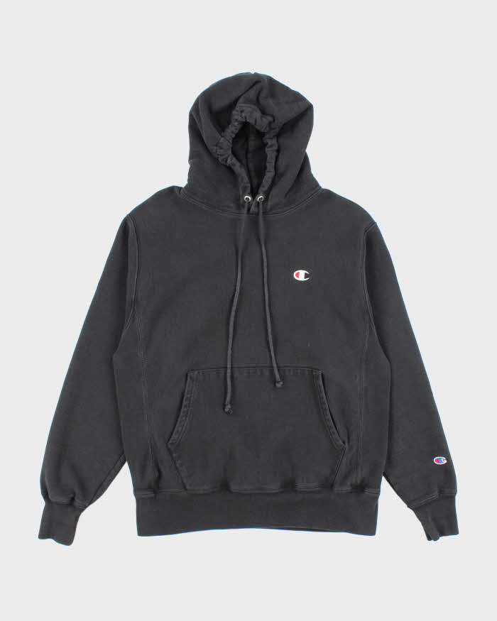 Vintage 2000's Champion Reverse Weave Black Hoodie - M