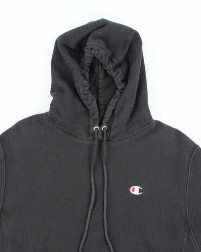 Vintage 2000's Champion Reverse Weave Black Hoodie - M