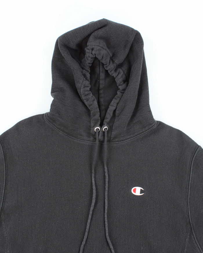 Vintage 2000's Champion Reverse Weave Black Hoodie - M
