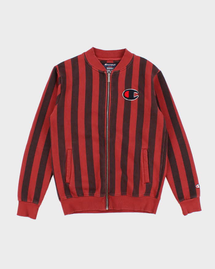 Vintage Y2K Champion Striped Full Zip Sweatshirt - L