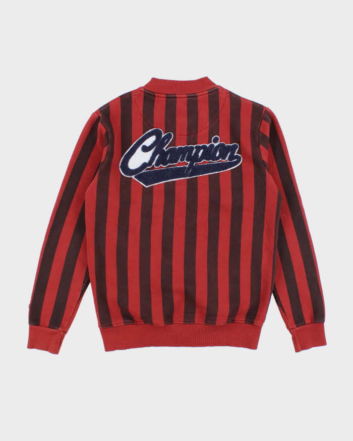 Vintage Y2K Champion Striped Full Zip Sweatshirt - L