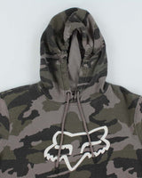 Vintage Y2K Fox Racing Camouflage Hoodie - L