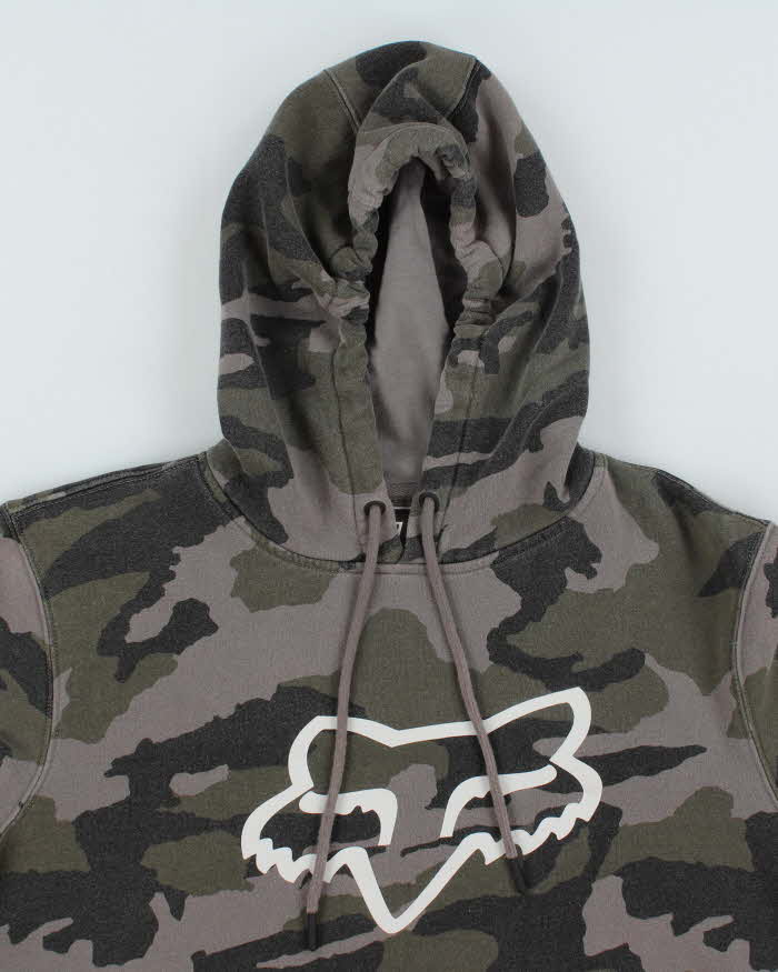 Vintage Y2K Fox Racing Camouflage Hoodie - L
