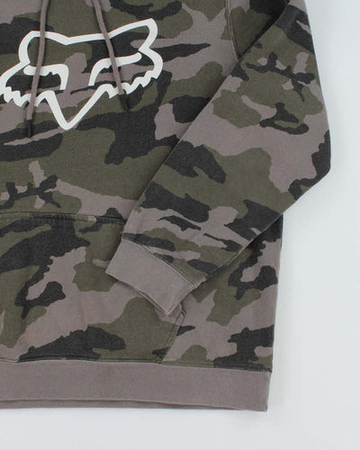 Vintage Y2K Fox Racing Camouflage Hoodie - L