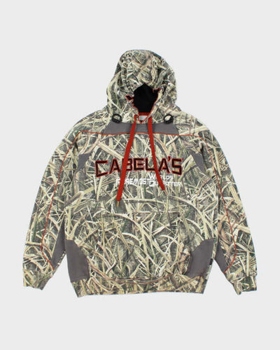 Vintage Y2K Cabela's Camouflage Embroidered Hoodie - M