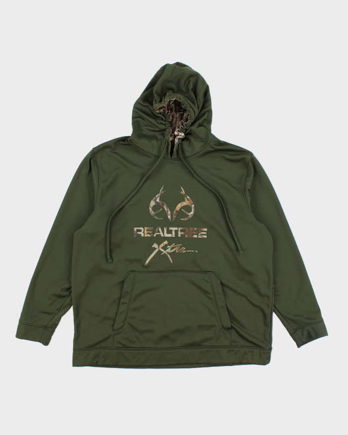 Vintage Y2K Real Tree Embroidered Camo Logo Hoodie - XL