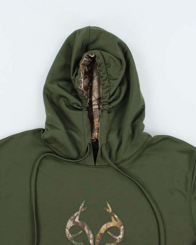 Vintage Y2K Real Tree Embroidered Camo Logo Hoodie - XL