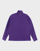 Vintage Ralph Lauren Purple Quarter-Zip Jumper - L