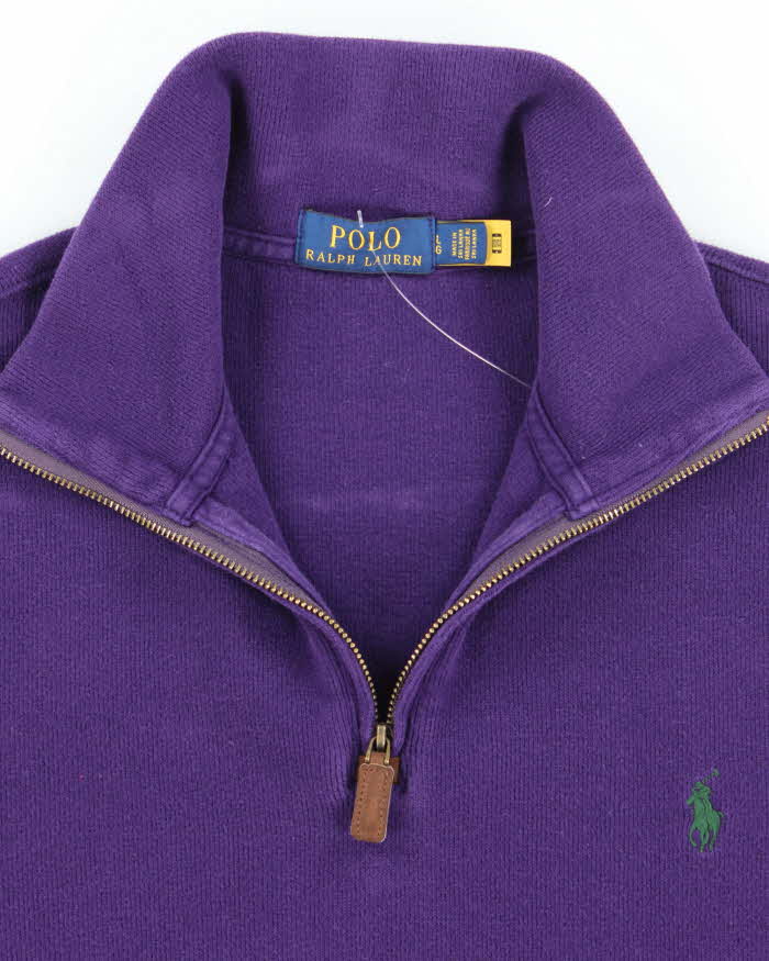 Vintage Ralph Lauren Purple Quarter-Zip Jumper - L