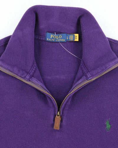 Vintage Ralph Lauren Purple Quarter-Zip Jumper - L