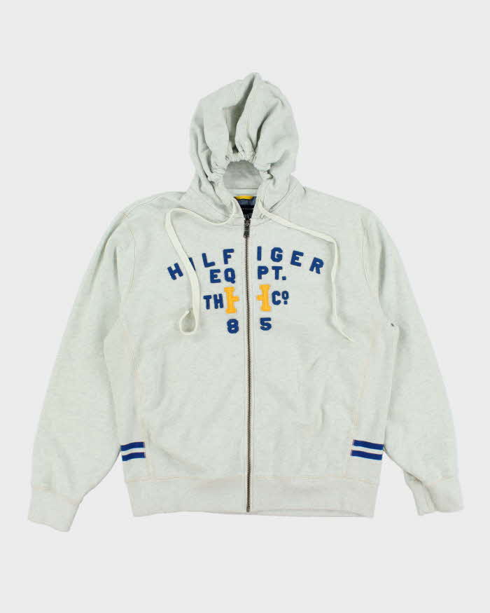 Vintage 2000's Tommy Hilfiger Spell Out Zip Up Hoodie - L