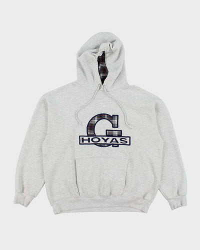 Vintage 90's Hoyas Tartan Print Oversized Hoodie - L