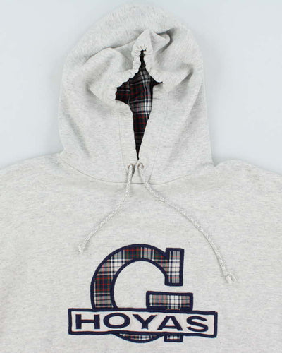 Vintage 90's Hoyas Tartan Print Oversized Hoodie - L