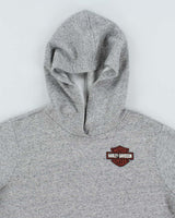 Vintage Y2K Harley Davidson Lightweight Graphic Print Hoodie - L