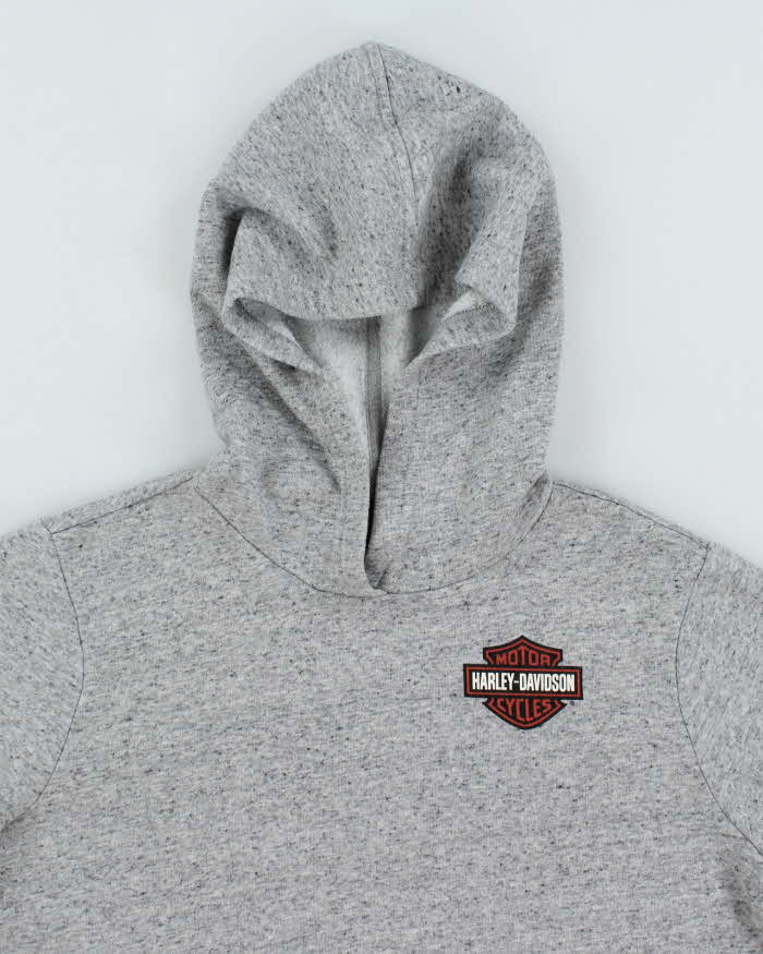 Vintage Y2K Harley Davidson Lightweight Graphic Print Hoodie - L