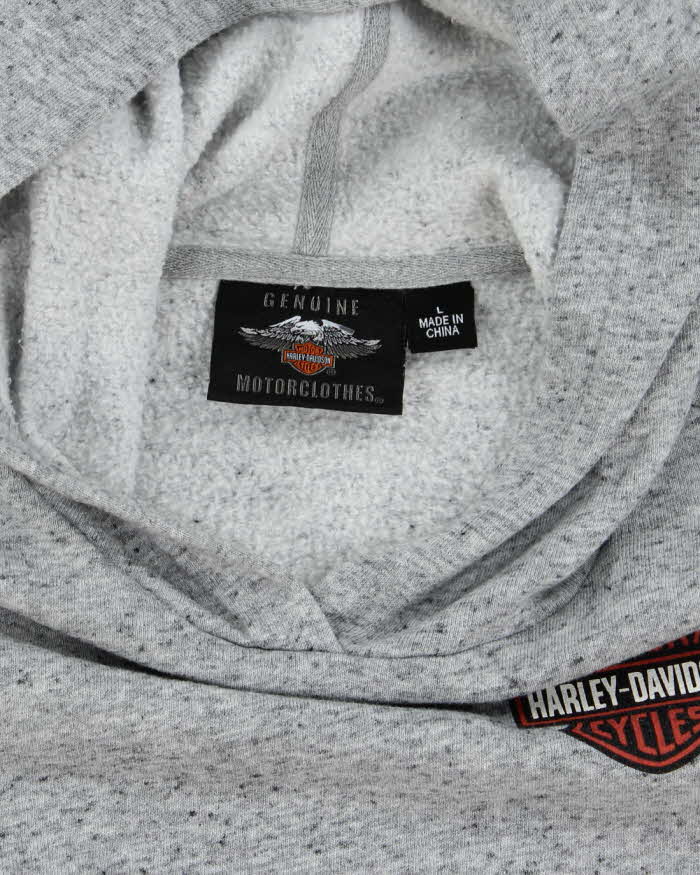 Vintage Y2K Harley Davidson Lightweight Graphic Print Hoodie - L