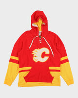 Vintage 2000's CCM Calgary Flames Jersey Style Hoodie - M
