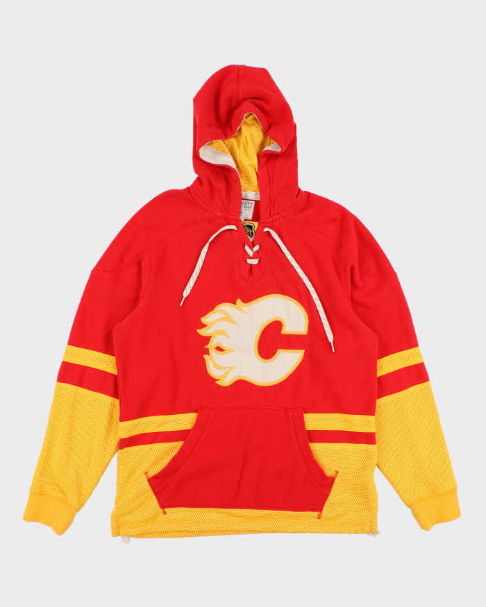 Vintage 2000's CCM Calgary Flames Jersey Style Hoodie - M