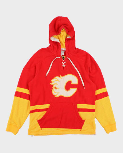 Vintage 2000's CCM Calgary Flames Jersey Style Hoodie - M