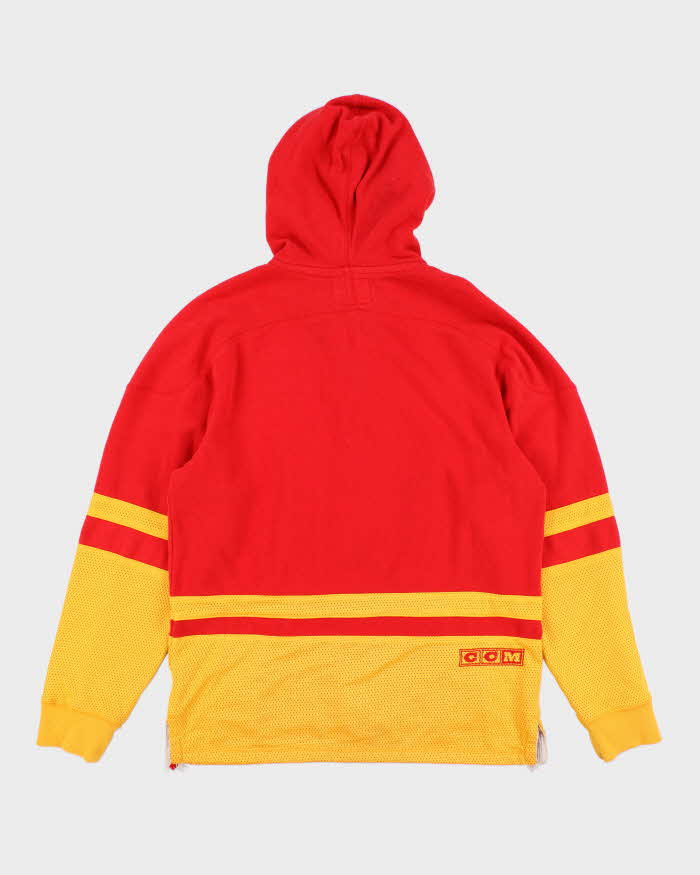 Vintage 2000's CCM Calgary Flames Jersey Style Hoodie - M