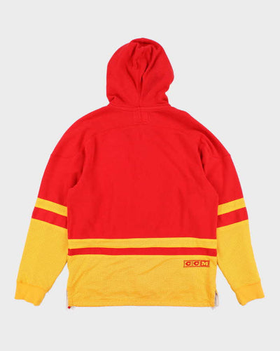 Vintage 2000's CCM Calgary Flames Jersey Style Hoodie - M