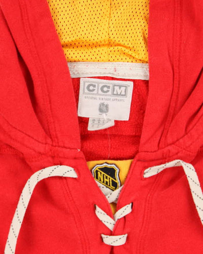 Vintage 2000's CCM Calgary Flames Jersey Style Hoodie - M