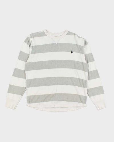 Vintage 2000's Volcom Striped Waffle Sweatshirt - M