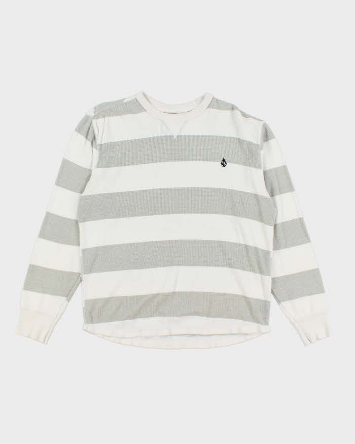 Vintage 2000's Volcom Striped Waffle Sweatshirt - M