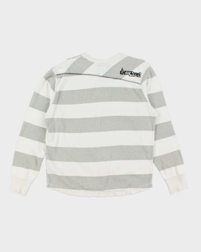 Vintage 2000's Volcom Striped Waffle Sweatshirt - M