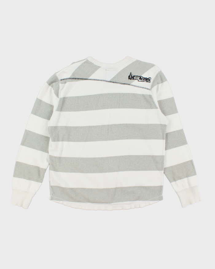 Vintage 2000's Volcom Striped Waffle Sweatshirt - M