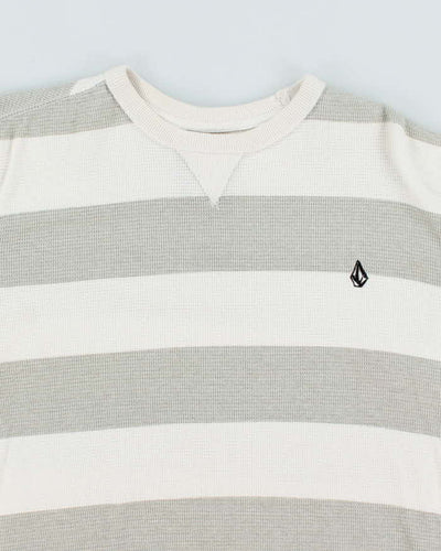 Vintage 2000's Volcom Striped Waffle Sweatshirt - M