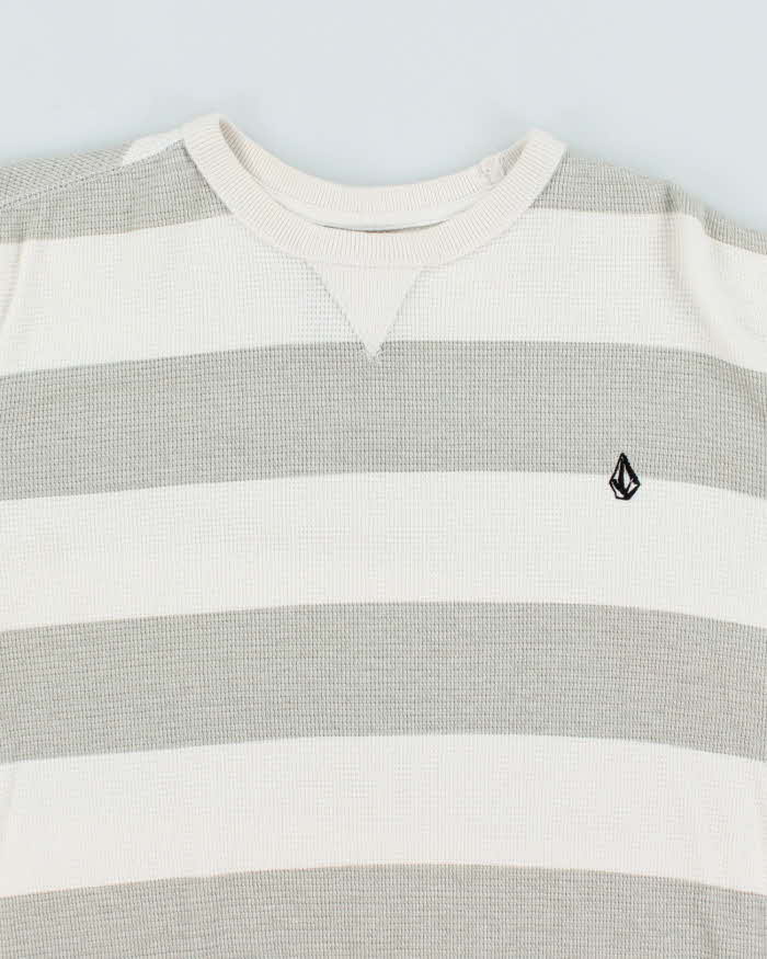 Vintage 2000's Volcom Striped Waffle Sweatshirt - M