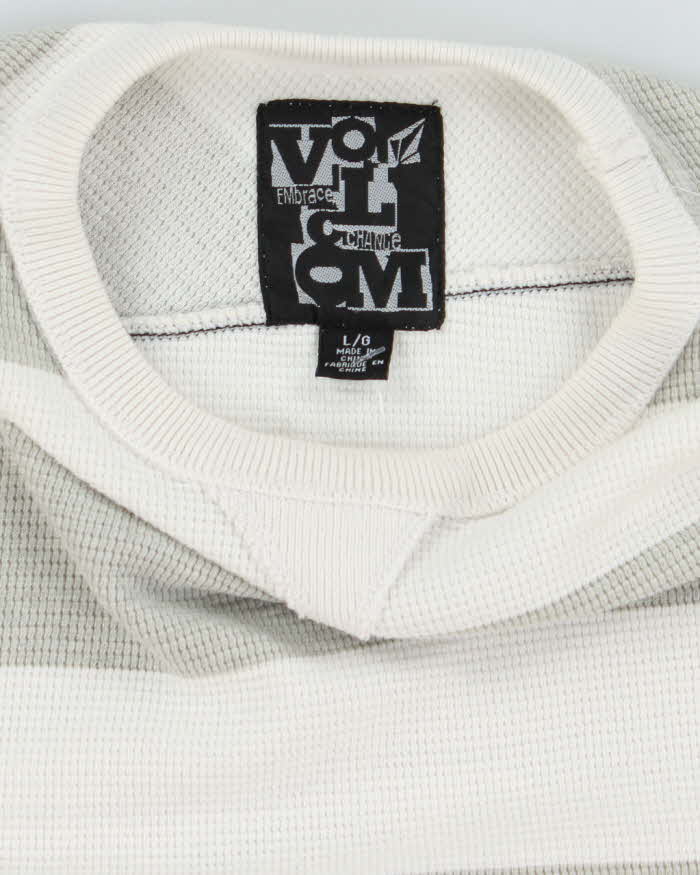 Vintage 2000's Volcom Striped Waffle Sweatshirt - M