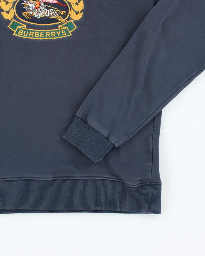 Vintage Y2K Burberry Embroidered Crest Logo Sweatshirt - S