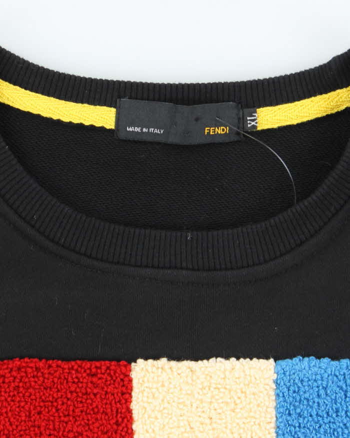 Vintage Y2K Fendi Textured Logo Sweatshirt - XL